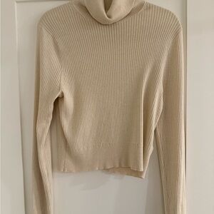 Women's Cream Turtleneck Sweater